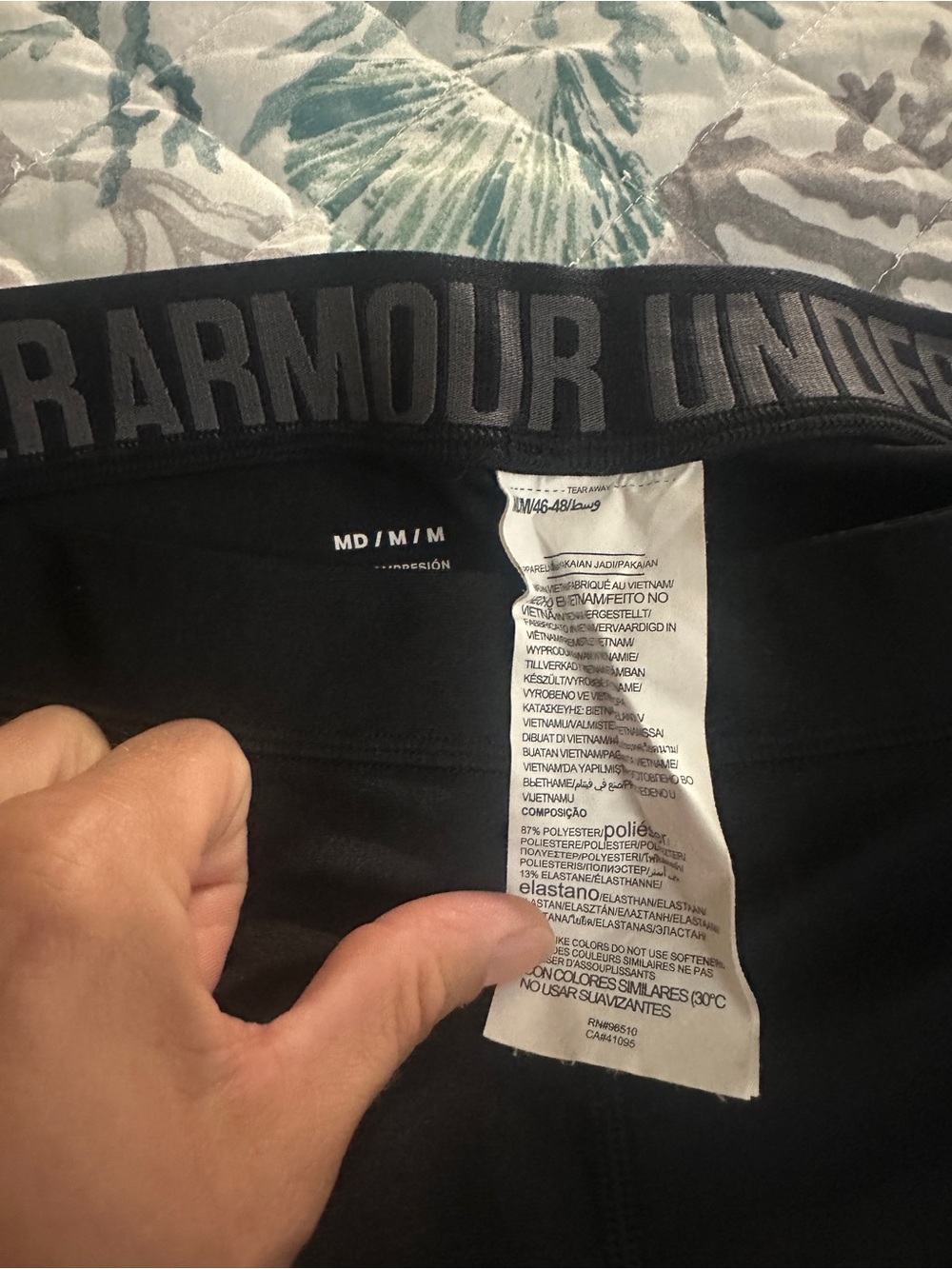 Under Armour Black Women's Leggings with Gray Logo Waistband